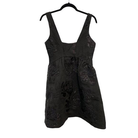 Anthropologie Maeve Jacquard Mini Dress Women 6 Black Elegant Party Cocktail NEW - Picture 4 of 14